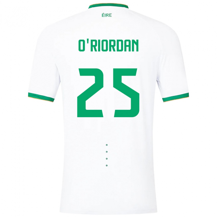 Barn Irland Claire O'riordan #25 Hvit Bortetrøye Drakt Trøye 24-26 Skjorter T-Skjorte