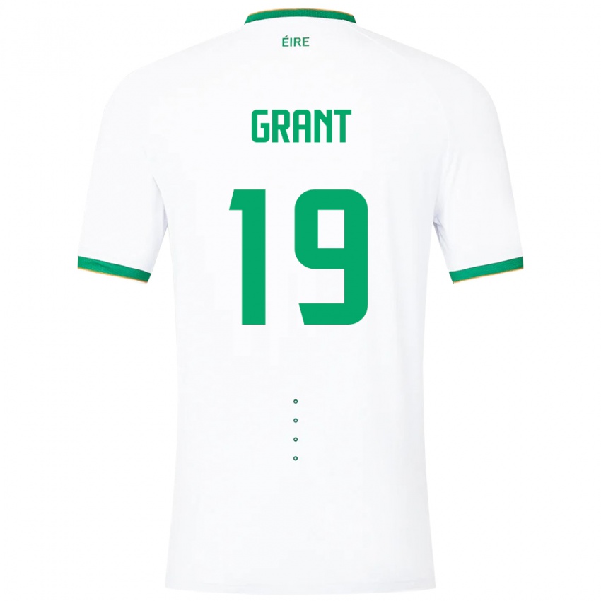 Barn Irland Ciara Grant #19 Hvit Bortetrøye Drakt Trøye 24-26 Skjorter T-Skjorte