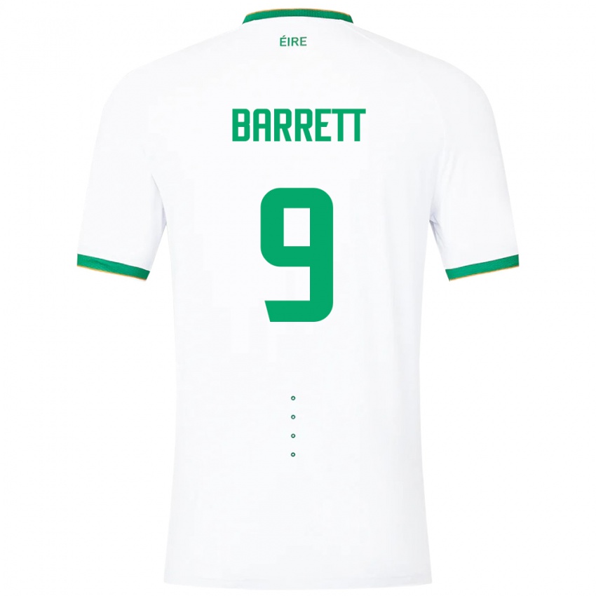 Barn Irland Amber Barrett #9 Hvit Bortetrøye Drakt Trøye 24-26 Skjorter T-Skjorte