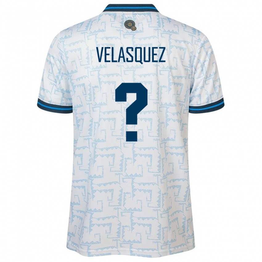 Barn El Salvador Jorge Velasquez #0 Hvit Bortetrøye Drakt Trøye 24-26 Skjorter T-Skjorte