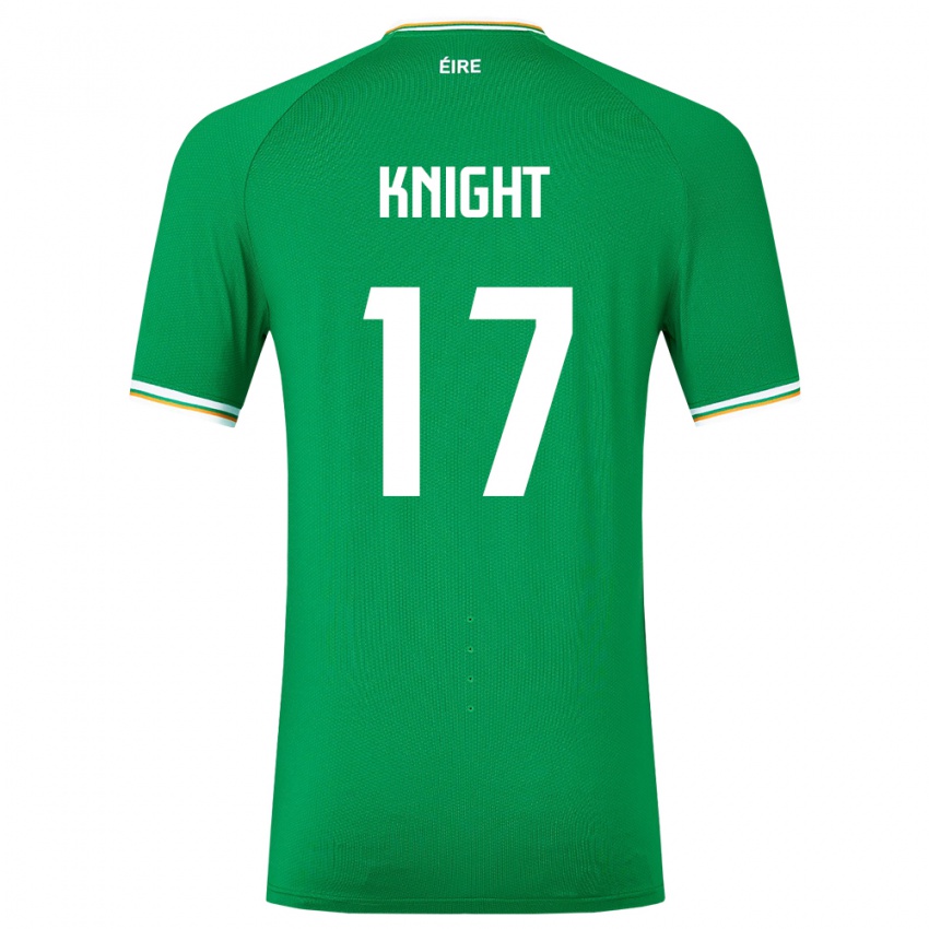 Mann Irland Jason Knight #17 Grønn Hjemmetrøye Drakt Trøye 24-26 Skjorter T-Skjorte