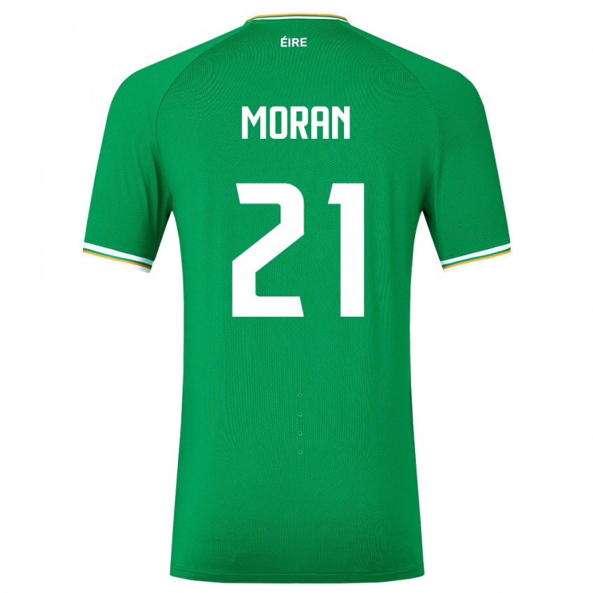 Mann Irland Andy Moran #21 Grønn Hjemmetrøye Drakt Trøye 24-26 Skjorter T-Skjorte