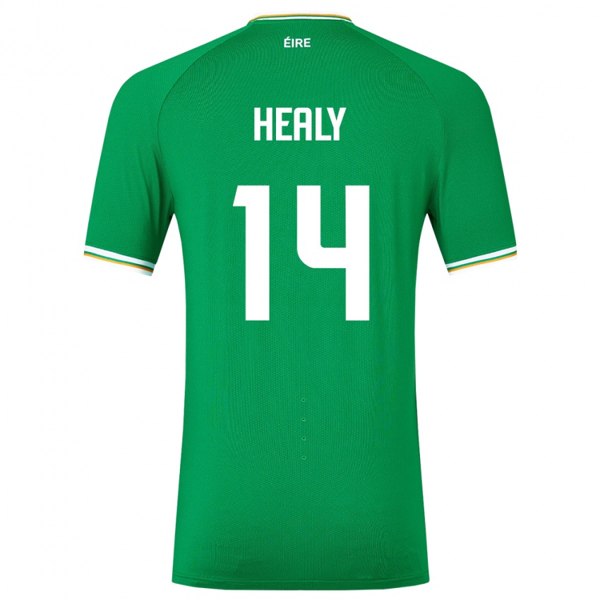 Mann Irland Freya Healy #14 Grønn Hjemmetrøye Drakt Trøye 24-26 Skjorter T-Skjorte