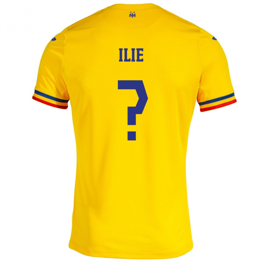 Mann Romania Mario Ilie #0 Gul Hjemmetrøye Drakt Trøye 24-26 Skjorter T-Skjorte