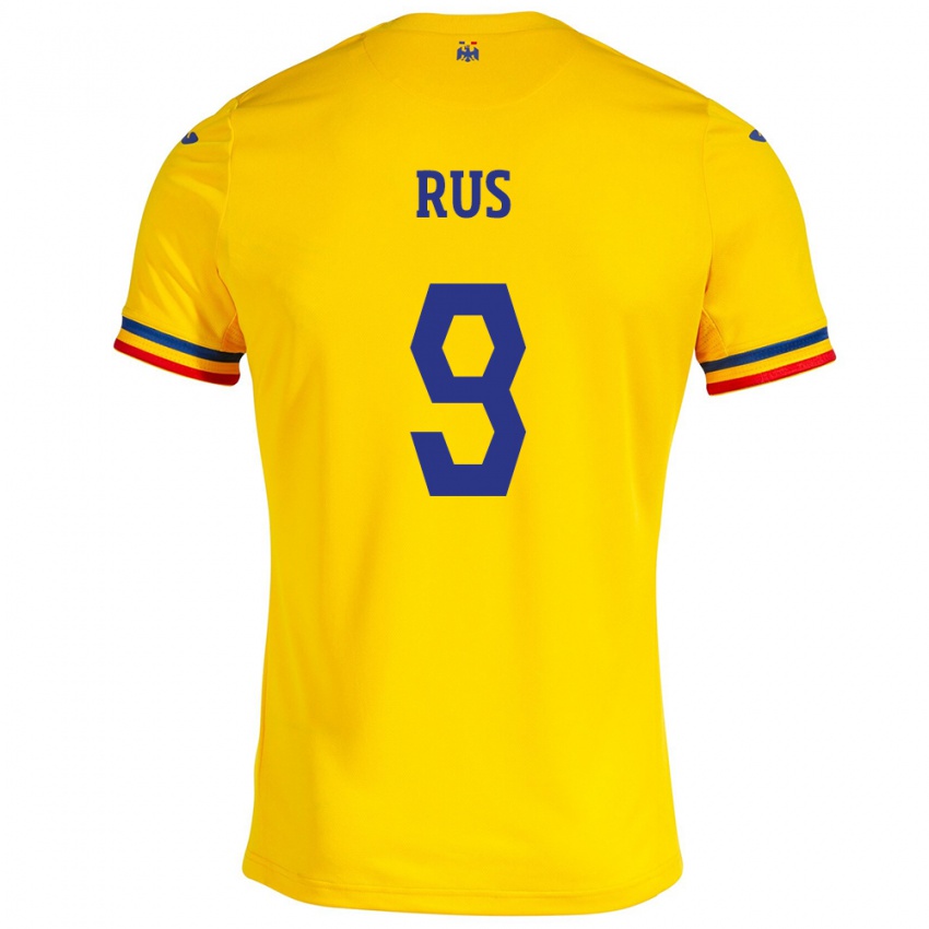 Mann Romania Laura Rus #9 Gul Hjemmetrøye Drakt Trøye 24-26 Skjorter T-Skjorte