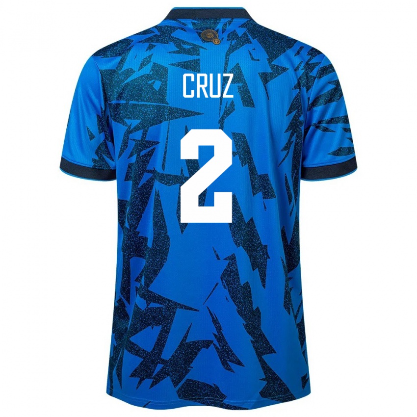 Mann El Salvador Melvin Cruz #2 Blå Hjemmetrøye Drakt Trøye 24-26 Skjorter T-Skjorte