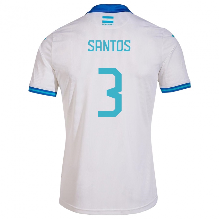 Mann Honduras Marcelo Santos #3 Hvit Hjemmetrøye Drakt Trøye 24-26 Skjorter T-Skjorte