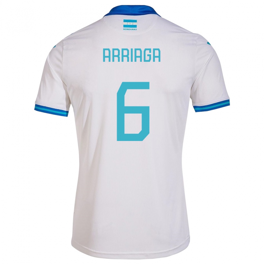 Mann Honduras Javier Arriaga #6 Hvit Hjemmetrøye Drakt Trøye 24-26 Skjorter T-Skjorte