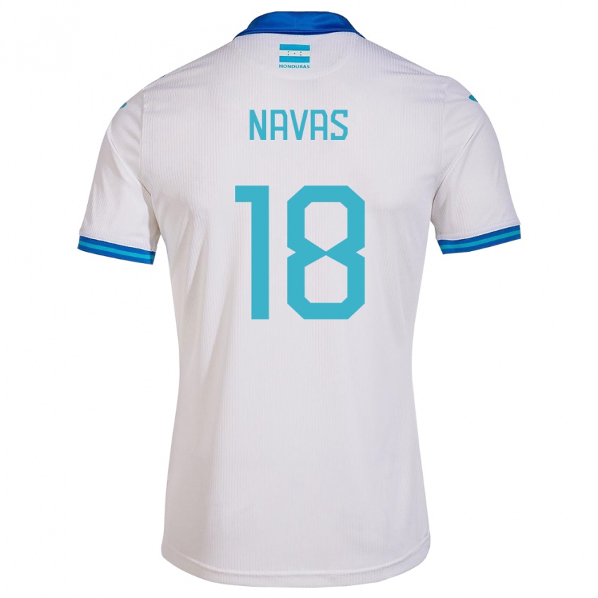 Mann Honduras Johan Navas #18 Hvit Hjemmetrøye Drakt Trøye 24-26 Skjorter T-Skjorte