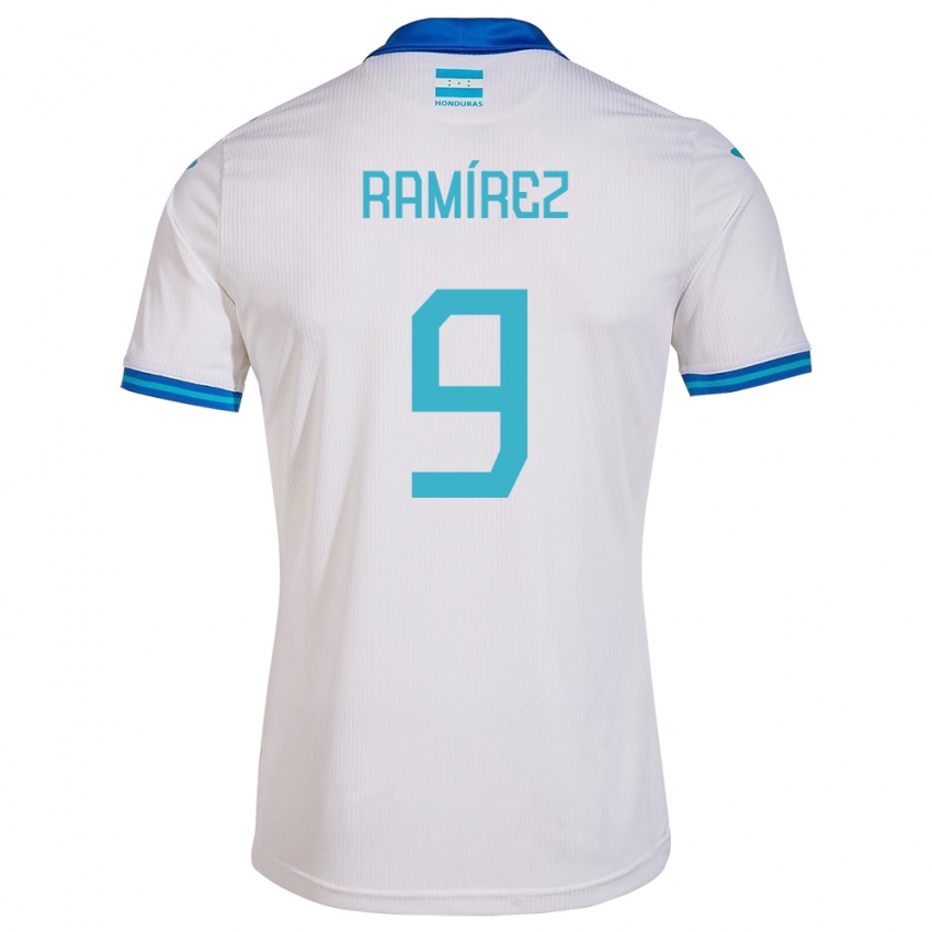 Mann Honduras Truimali Ramírez #9 Hvit Hjemmetrøye Drakt Trøye 24-26 Skjorter T-Skjorte