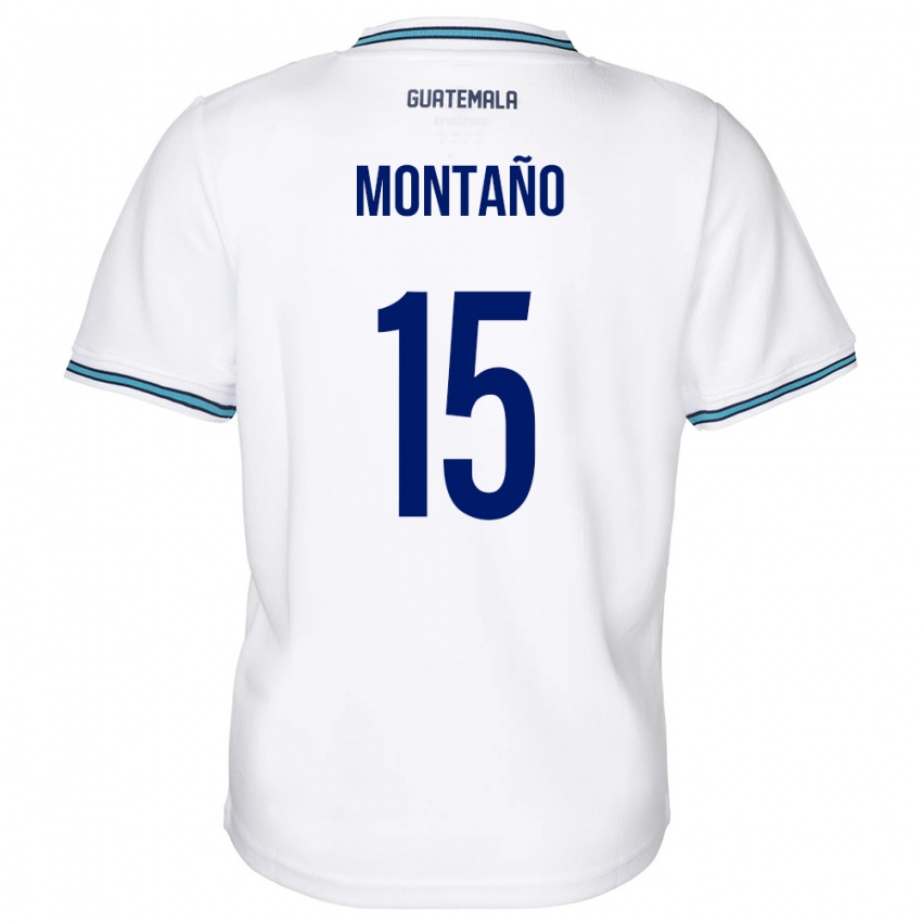 Mann Guatemala Figo Montaño #15 Hvit Hjemmetrøye Drakt Trøye 24-26 Skjorter T-Skjorte