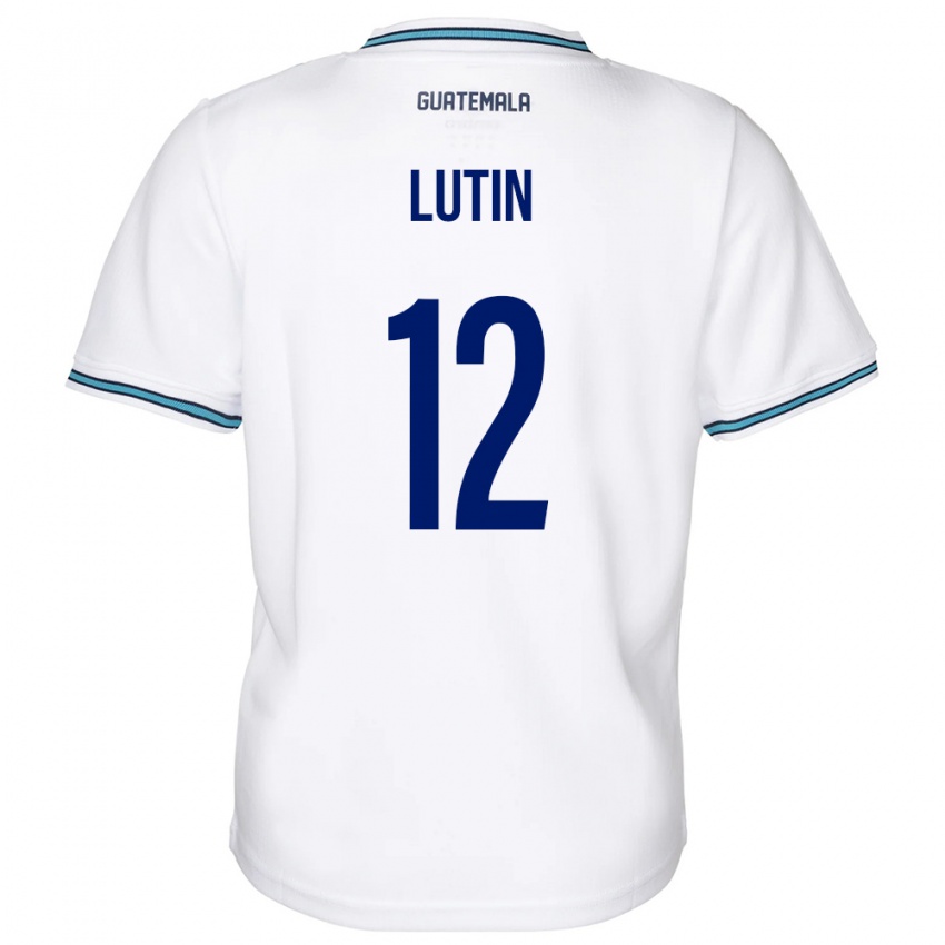 Mann Guatemala John Lutin #12 Hvit Hjemmetrøye Drakt Trøye 24-26 Skjorter T-Skjorte