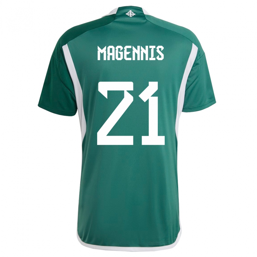 Mann Nord-Irland Josh Magennis #21 Grønn Hjemmetrøye Drakt Trøye 24-26 Skjorter T-Skjorte