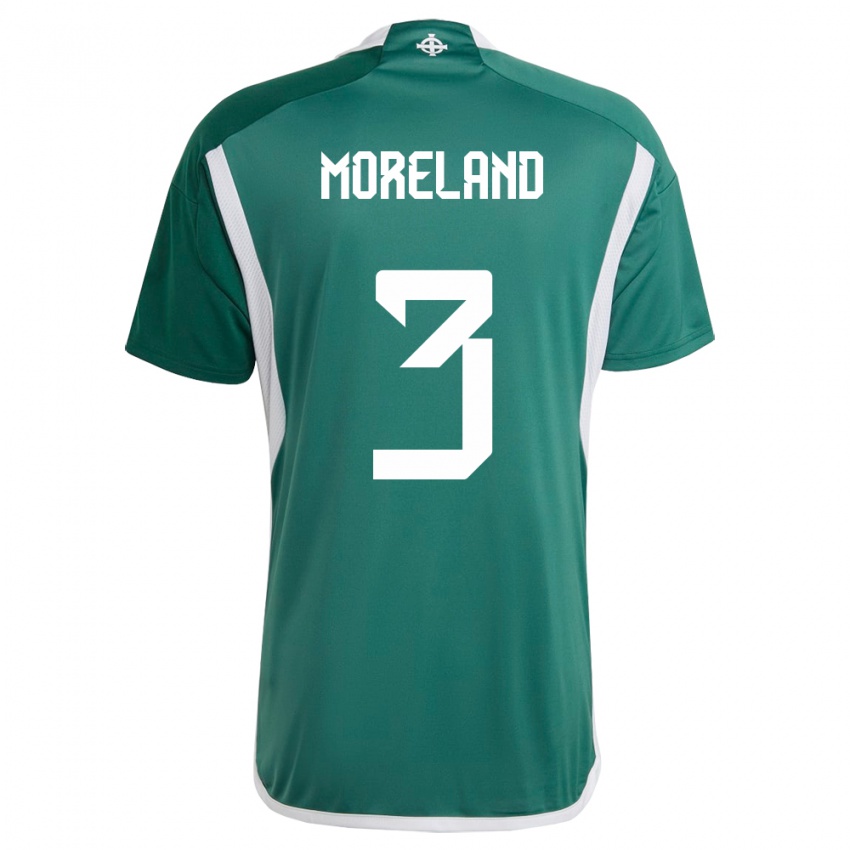 Mann Nord-Irland Calum Moreland #3 Grønn Hjemmetrøye Drakt Trøye 24-26 Skjorter T-Skjorte
