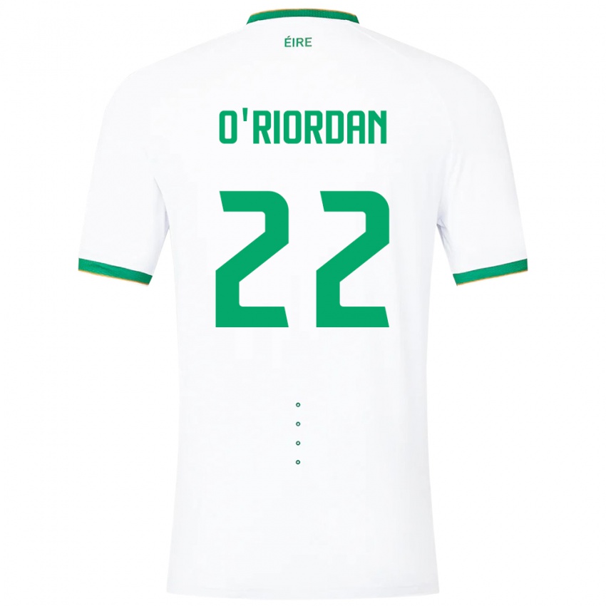 Mann Irland Connor O'riordan #22 Hvit Bortetrøye Drakt Trøye 24-26 Skjorter T-Skjorte