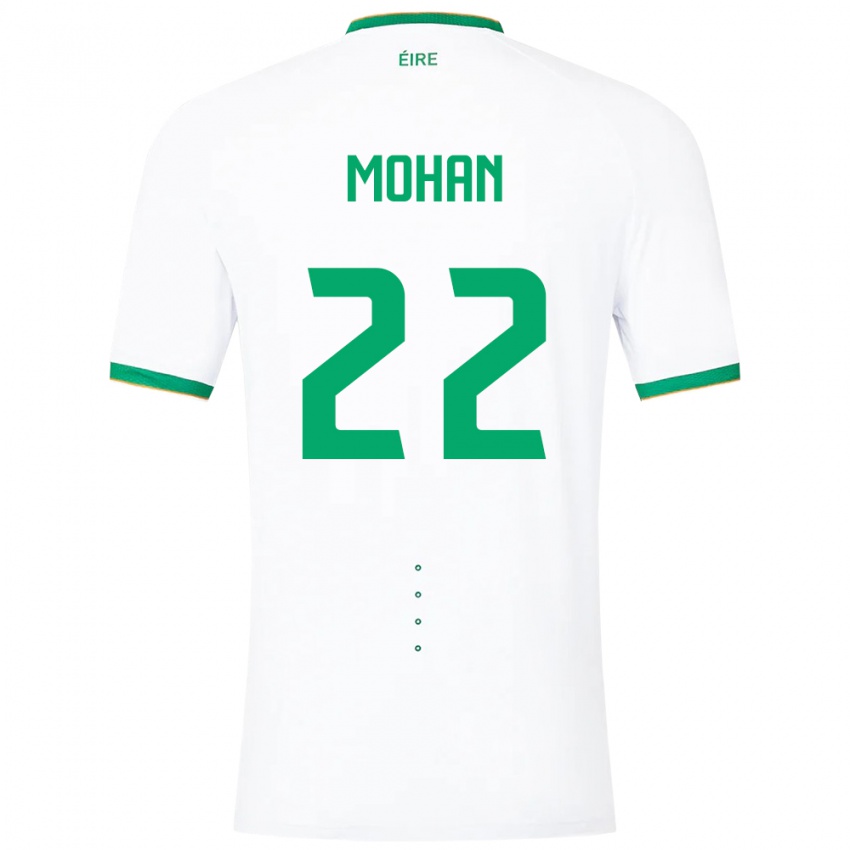 Mann Irland Stephen Mohan #22 Hvit Bortetrøye Drakt Trøye 24-26 Skjorter T-Skjorte