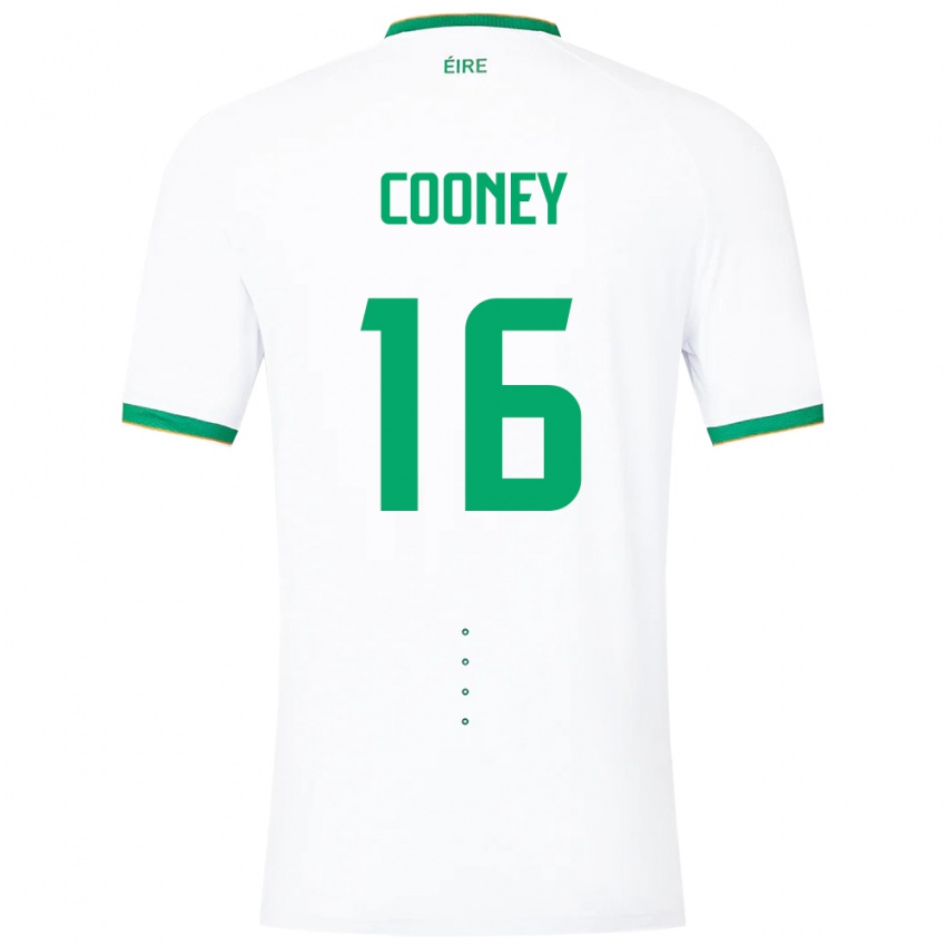 Mann Irland Oisin Cooney #16 Hvit Bortetrøye Drakt Trøye 24-26 Skjorter T-Skjorte