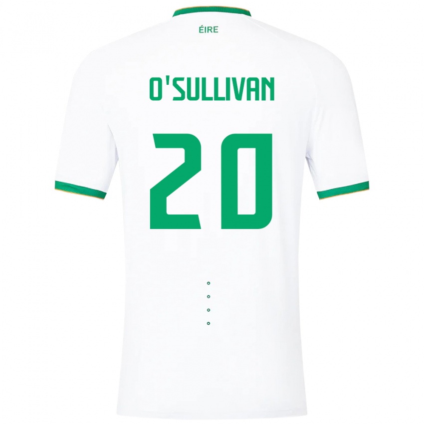 Mann Irland Cathal O'sullivan #20 Hvit Bortetrøye Drakt Trøye 24-26 Skjorter T-Skjorte