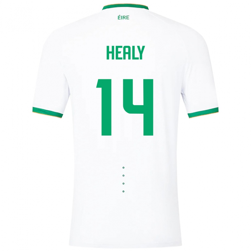 Mann Irland Freya Healy #14 Hvit Bortetrøye Drakt Trøye 24-26 Skjorter T-Skjorte