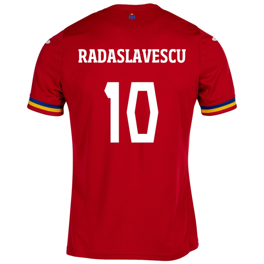 Mann Romania Eduard Radaslavescu #10 Rød Bortetrøye Drakt Trøye 24-26 Skjorter T-Skjorte