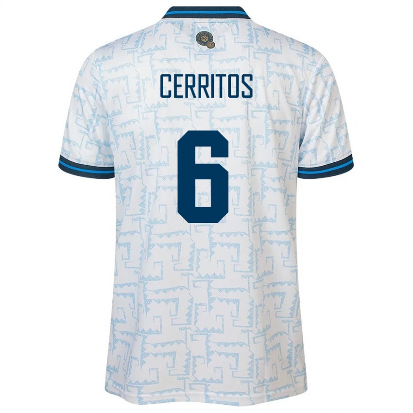 Mann El Salvador Mauricio Cerritos #6 Hvit Bortetrøye Drakt Trøye 24-26 Skjorter T-Skjorte