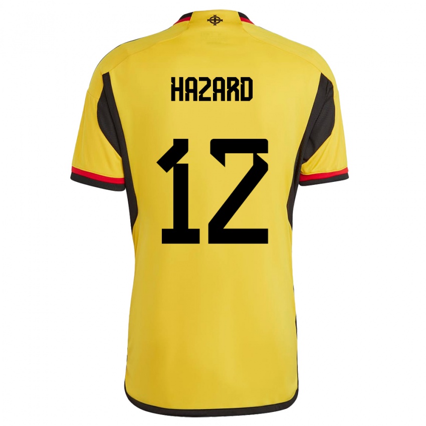 Mann Nord-Irland Conor Hazard #12 Hvit Bortetrøye Drakt Trøye 24-26 Skjorter T-Skjorte