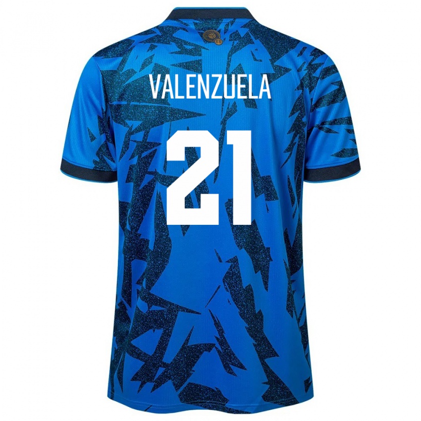 Dame El Salvador Ana Valenzuela #21 Blå Hjemmetrøye Drakt Trøye 24-26 Skjorter T-Skjorte