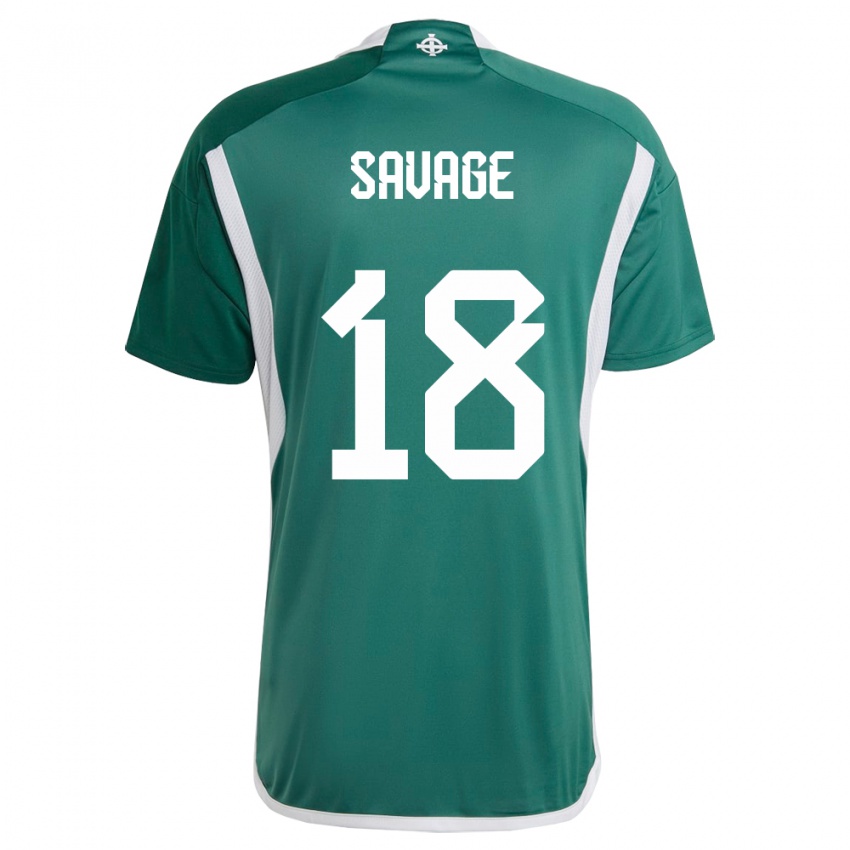 Dame Nord-Irland Troy Savage #18 Grønn Hjemmetrøye Drakt Trøye 24-26 Skjorter T-Skjorte