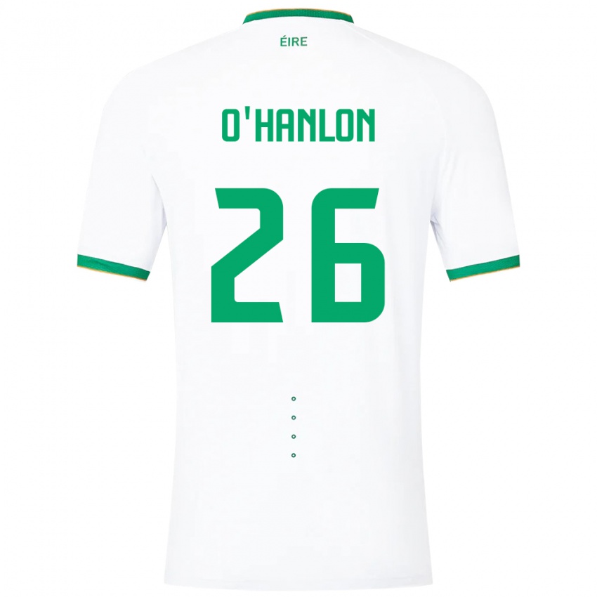 Dame Irland Tara O'hanlon #26 Hvit Bortetrøye Drakt Trøye 24-26 Skjorter T-Skjorte