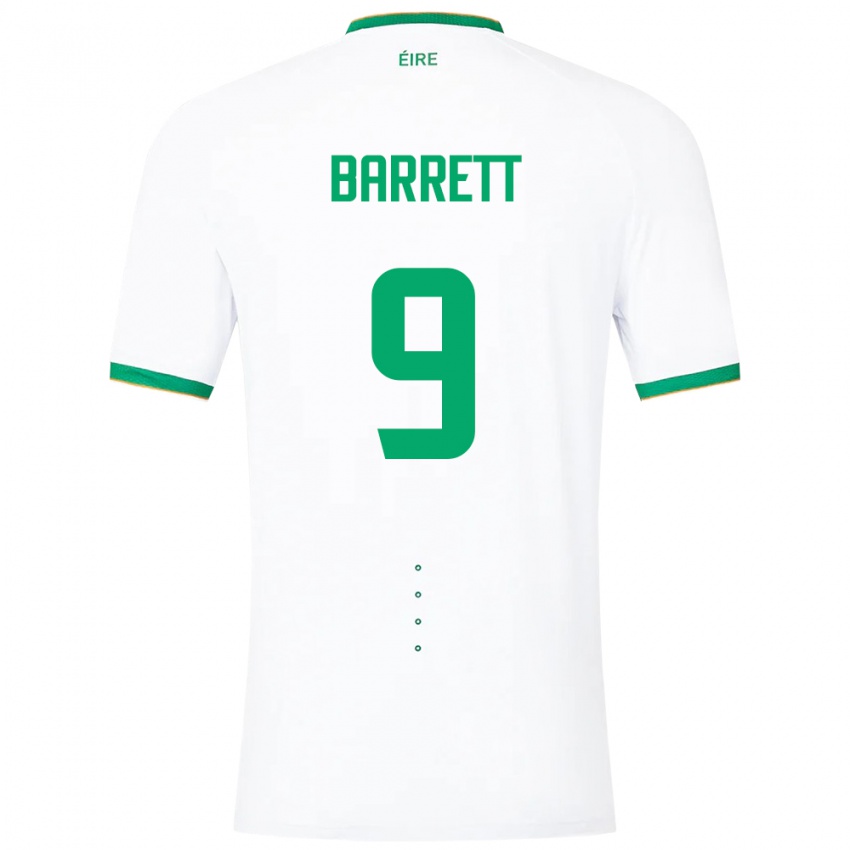 Dame Irland Amber Barrett #9 Hvit Bortetrøye Drakt Trøye 24-26 Skjorter T-Skjorte