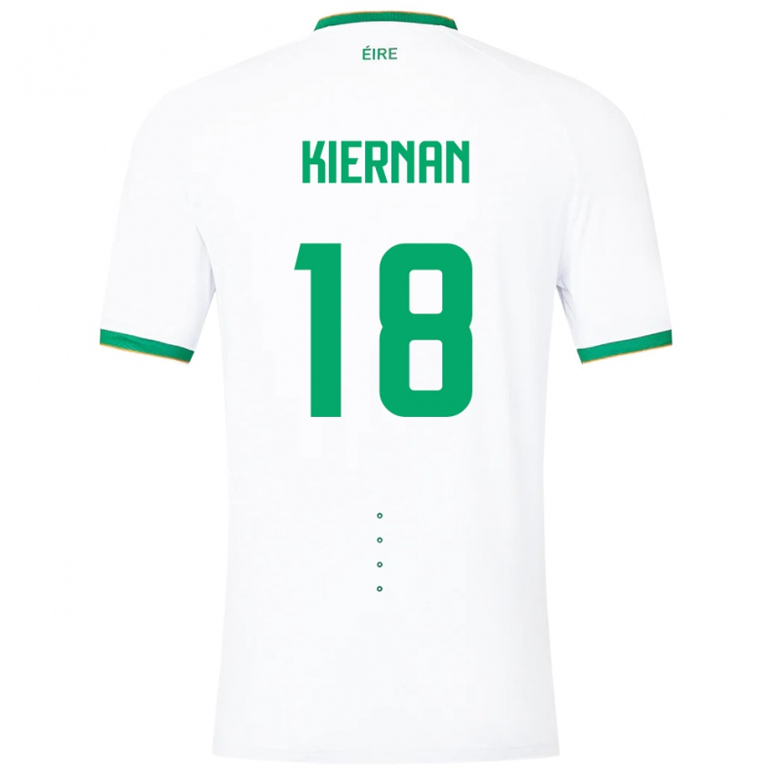 Dame Irland Leanne Kiernan #18 Hvit Bortetrøye Drakt Trøye 24-26 Skjorter T-Skjorte