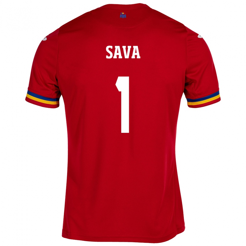 Dame Romania Răzvan Sava #1 Rød Bortetrøye Drakt Trøye 24-26 Skjorter T-Skjorte