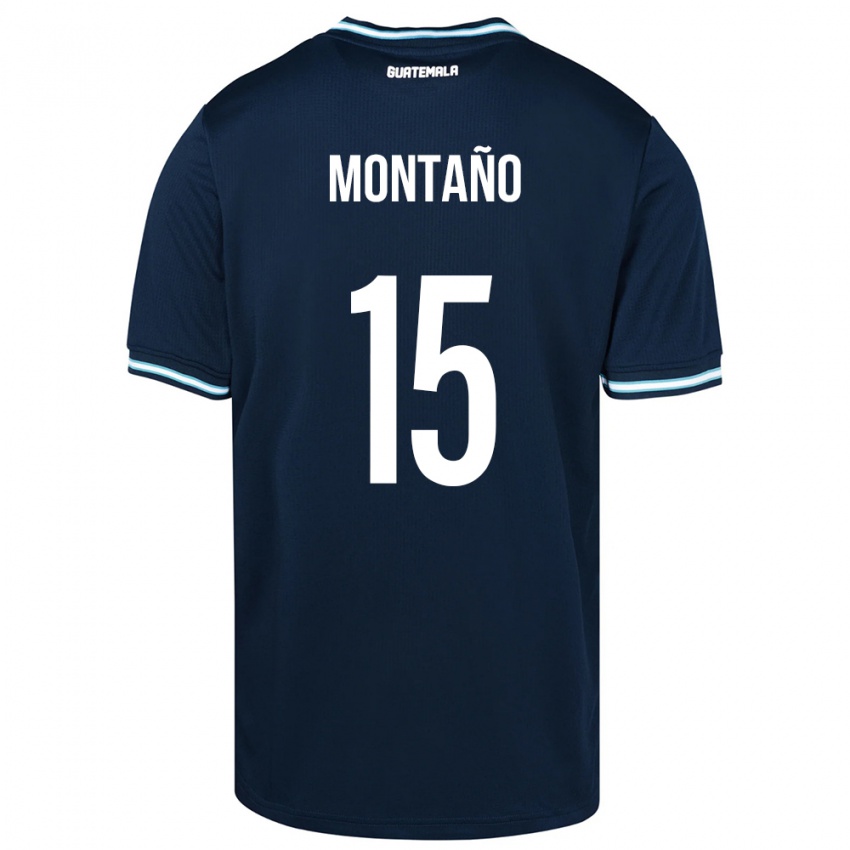 Dame Guatemala Figo Montaño #15 Blå Bortetrøye Drakt Trøye 24-26 Skjorter T-Skjorte