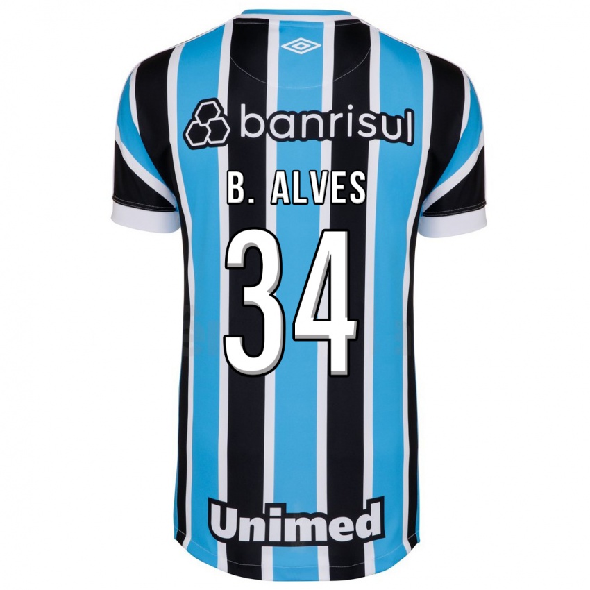 Barn Bruno Alves #34 Blå Hjemmetrøye Drakt Trøye 2023/24 Skjorter T-Skjorte