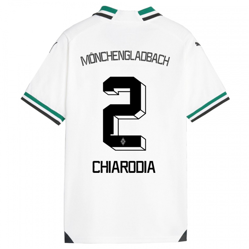Barn Fabio Chiarodia #2 Hvit Grønn Hjemmetrøye Drakt Trøye 2023/24 Skjorter T-Skjorte