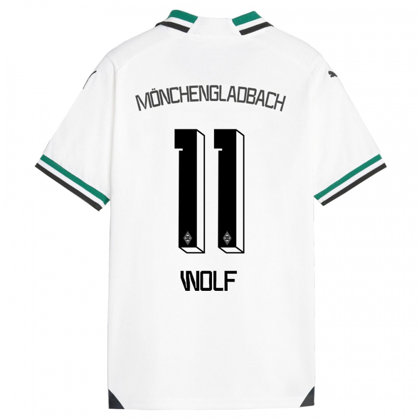 Barn Hannes Wolf #11 Hvit Grønn Hjemmetrøye Drakt Trøye 2023/24 Skjorter T-Skjorte