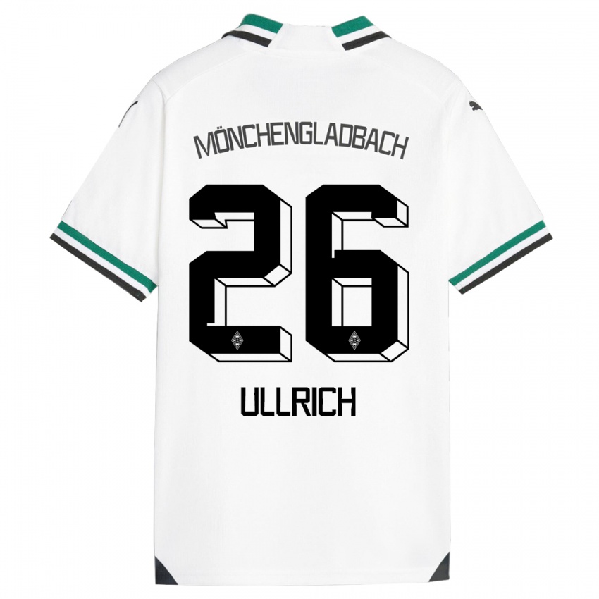 Barn Lukas Ullrich #26 Hvit Grønn Hjemmetrøye Drakt Trøye 2023/24 Skjorter T-Skjorte
