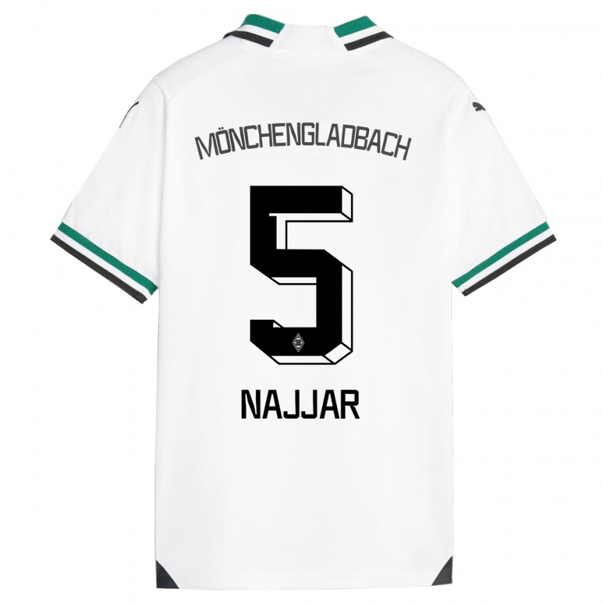 Barn Jamil Najjar #5 Hvit Grønn Hjemmetrøye Drakt Trøye 2023/24 Skjorter T-Skjorte
