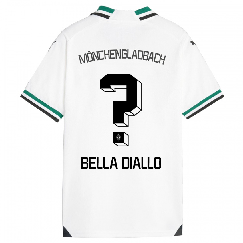 Barn Oumar Bella Diallo #0 Hvit Grønn Hjemmetrøye Drakt Trøye 2023/24 Skjorter T-Skjorte