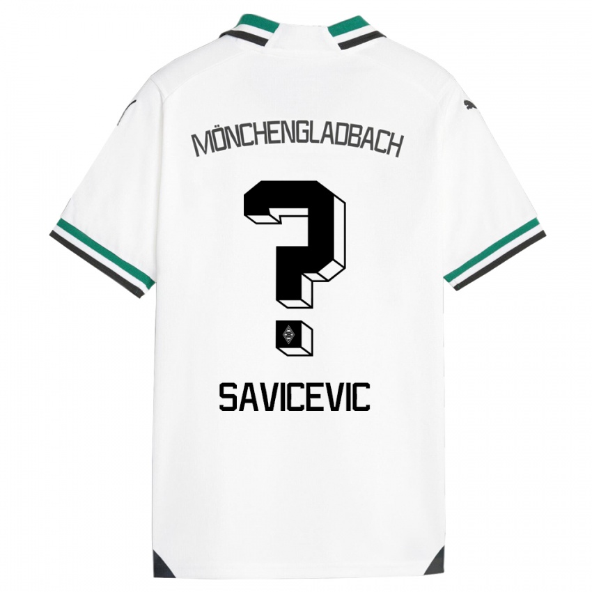 Barn Stefan Savicevic #0 Hvit Grønn Hjemmetrøye Drakt Trøye 2023/24 Skjorter T-Skjorte
