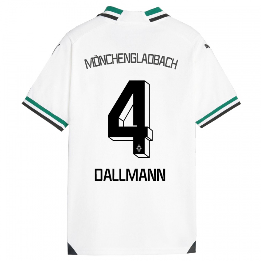 Barn Jule Dallmann #4 Hvit Grønn Hjemmetrøye Drakt Trøye 2023/24 Skjorter T-Skjorte