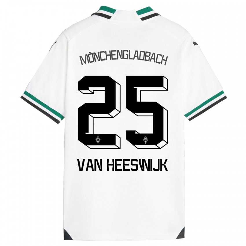 Barn Amber Van Heeswijk #25 Hvit Grønn Hjemmetrøye Drakt Trøye 2023/24 Skjorter T-Skjorte