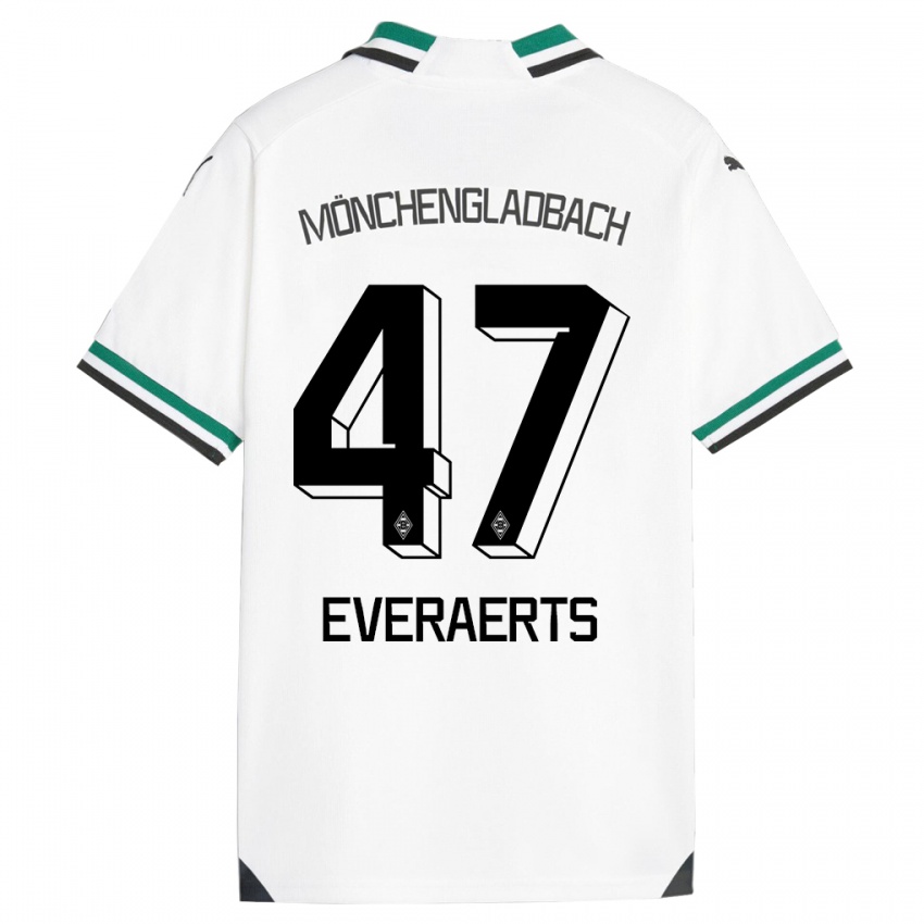 Barn Kim Everaerts #47 Hvit Grønn Hjemmetrøye Drakt Trøye 2023/24 Skjorter T-Skjorte