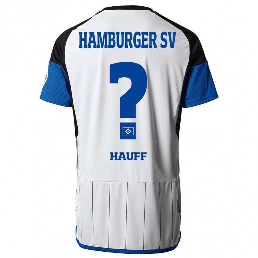 Barn Daniel Hauff #0 Hvit Hjemmetrøye Drakt Trøye 2023/24 Skjorter T-Skjorte