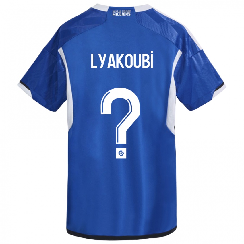 Barn Oussama Lyakoubi #0 Blå Hjemmetrøye Drakt Trøye 2023/24 Skjorter T-Skjorte