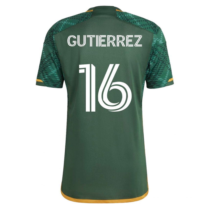 Barn Diego Gutiérrez #16 Grønn Hjemmetrøye Drakt Trøye 2023/24 Skjorter T-Skjorte