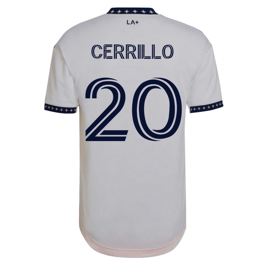 Barn Edwin Cerrillo #20 Hvit Hjemmetrøye Drakt Trøye 2023/24 Skjorter T-Skjorte