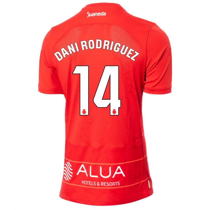 Barn Dani Rodríguez #14 Rød Hjemmetrøye Drakt Trøye 2023/24 Skjorter T-Skjorte