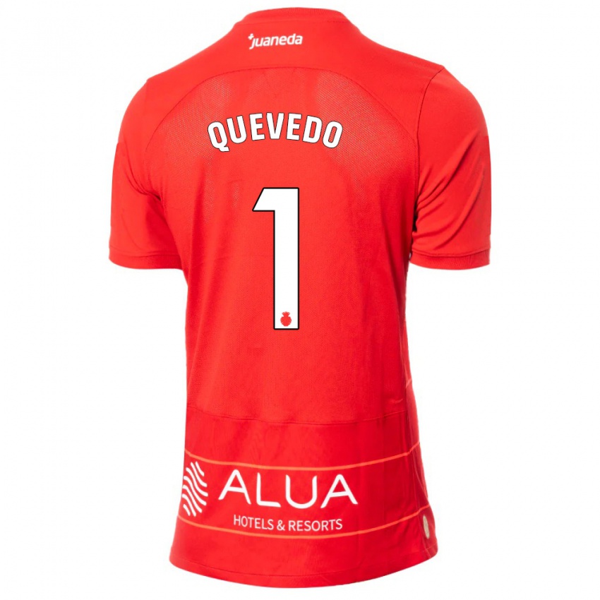 Barn Alex Quevedo #1 Rød Hjemmetrøye Drakt Trøye 2023/24 Skjorter T-Skjorte