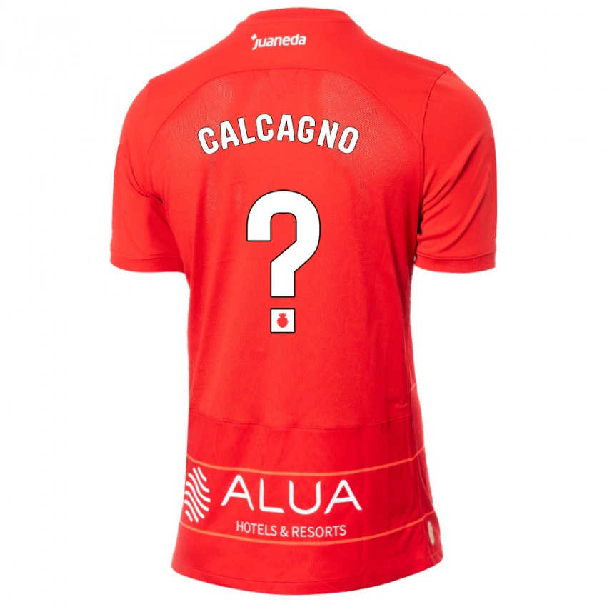 Barn Bruno Calcagno #0 Rød Hjemmetrøye Drakt Trøye 2023/24 Skjorter T-Skjorte